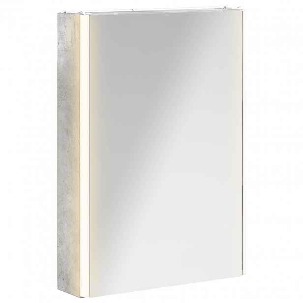 vidaXL Koupelnová zrcadlová skříň Betonově šedá 43 x 11,5 x 60,5 cm