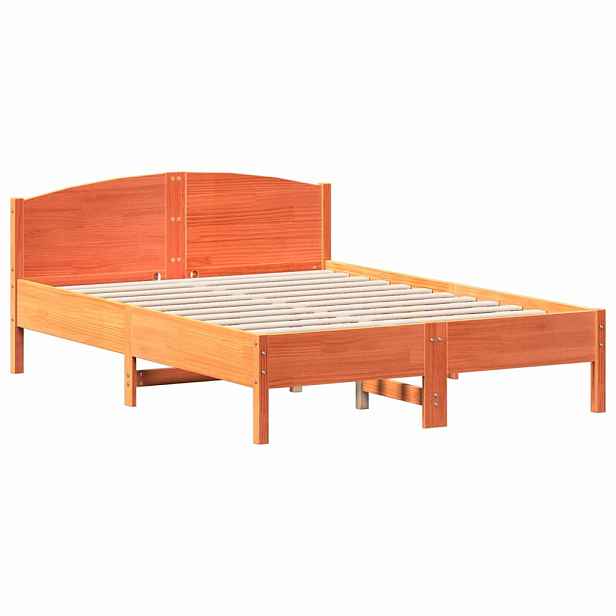 vidaXL Postel bez matrace voskově hnědá 140 x 190 cm masivní borovice