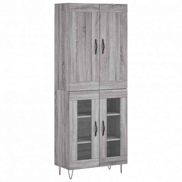 vidaXL Skříň highboard šedá sonoma 69,5 x 34 x 180 cm kompozitní dřevo