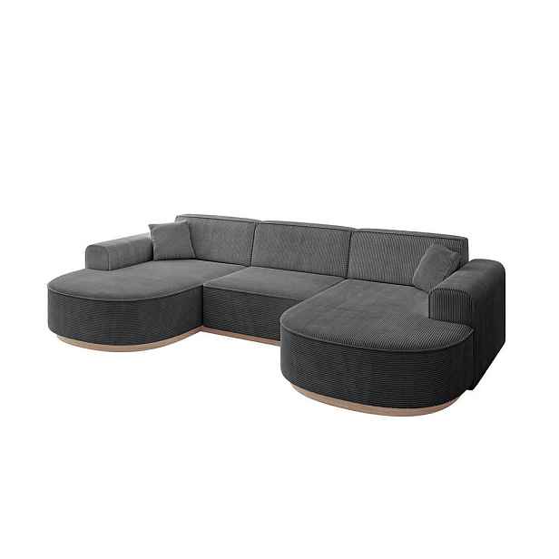 ALTDECOR SEDACÍ SOUPRAVA ve tvaru U MARI-U1-v1 303x171x83 Tmavě šedá Manšestr