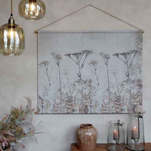 Obraz z plátna s květinami s přírodními tóny – 120*90 cm Chic Antique
