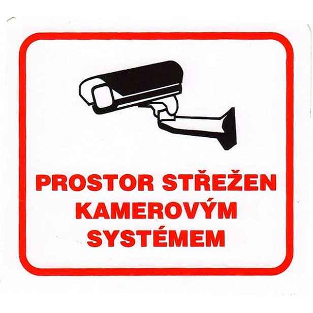 Samolepka Prostor střežen kamerovým systémem 100×90 mm