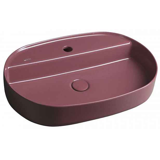 Sapho Isvea - Umyvadlo na desku 60x40 cm, otvor pro baterii, maroon red 10NF65060-2R
