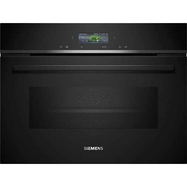 Vestavná kompaktní trouba Siemens s mikrovlnami 60 x 45 cm černá CM724G1B1