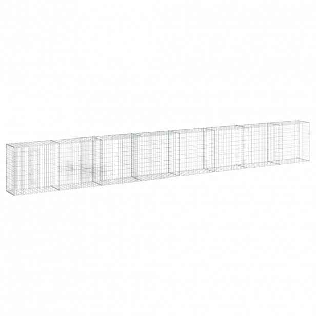 vidaXL Gabionový koš s víkem 800 x 50 x 100 cm pozinkované železo