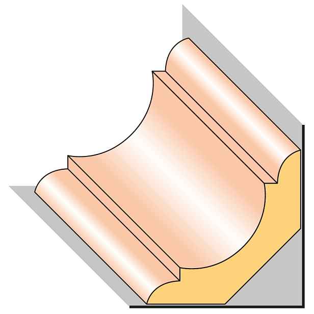 Lišta stropní S4 smrk nastavený 29×29×2000 mm, 25 ks/bal