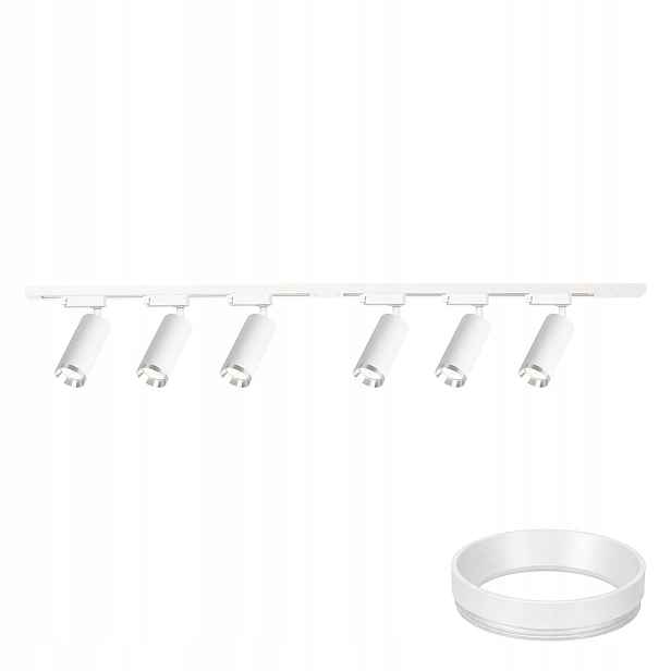 MiLAGRO Sada Svítidlo Mica Track Bílá Chrom 6Xgu10 2M Lampa Lustr