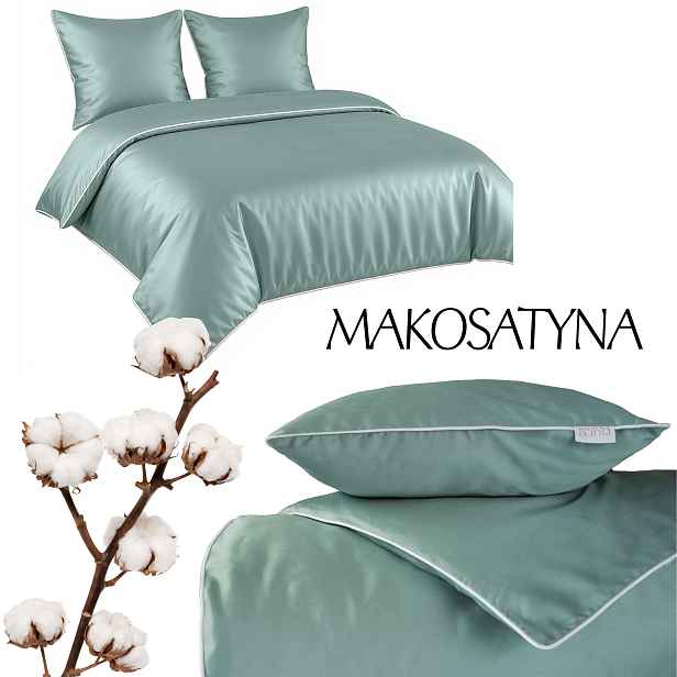 Povlečení Pure z bavlněného makosatinu 140x200 Mátová Premium