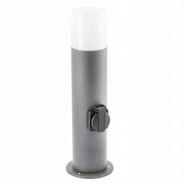 Stojací zahradní lampa s zásuvkou Corta-p 40 E27 IP44 grafit