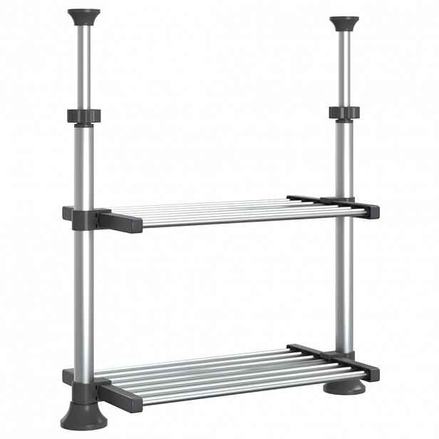 vidaXL Kuchyňský regál 50 x 25 x (50–70) cm hliník