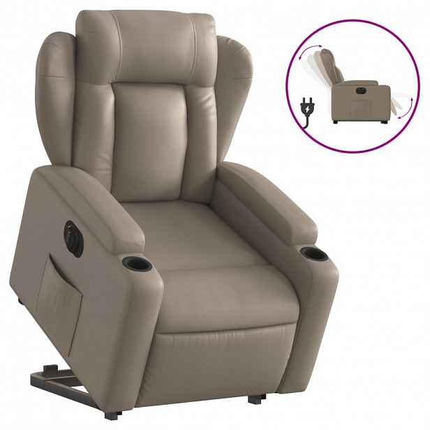 vidaXL Elektrické zvedací polohovací křeslo cappuccino umělá kůže