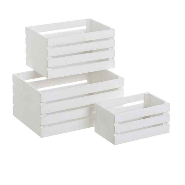 Bílé úložné boxy v sadě 3 ks 31x23x15 cm – Casa Selección