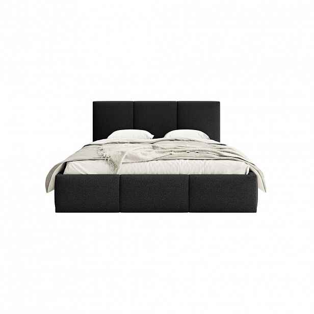 Fedve POLŠTÁŘOVÝ POSTEL FONDI SLIM 180x200 cm, Černá