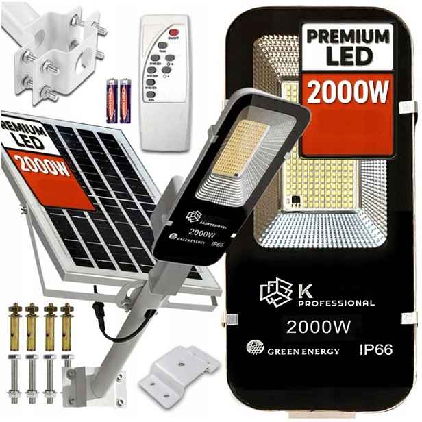 Solární lampa Usb 2000W pouliční Senzor Pohybu Soumraku Silný Hybrid