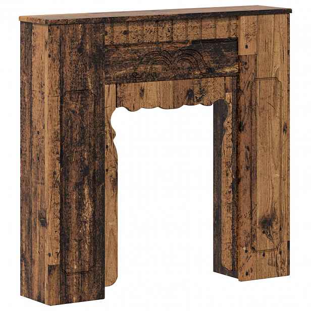 vidaXL Rám krbu Staré dřevo 93 x 20 x 89 cm Kompozitní dřevo