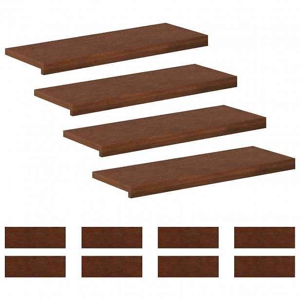 vidaXL Schodové nášlapy 12 ks 70 x 25 x 2 cm Tmavě hnědá