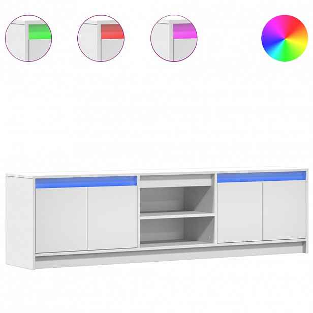 vidaXL TV skříňka s LED bílá 180 x 34 x 50 cm kompozitní dřevo