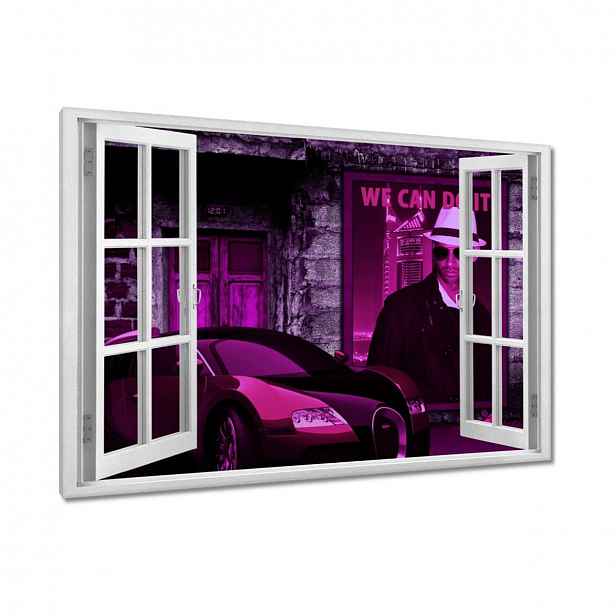 Fialové obrazy Bugatti 90x60