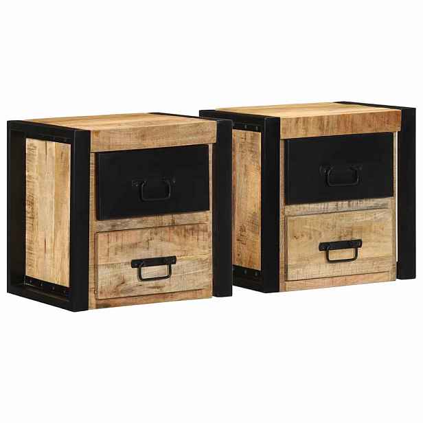 vidaXL Noční stolky 2 ks 40x35x40 cm hrubý mangovník