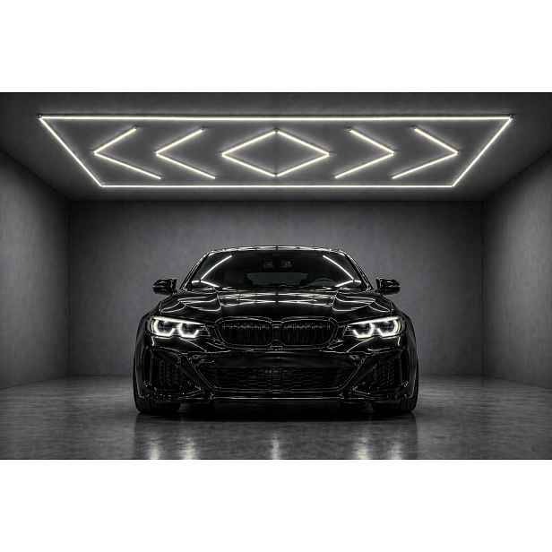 Hexagon Led stropní panel do garáže pro dílnu 432W 4000K 244x484cm