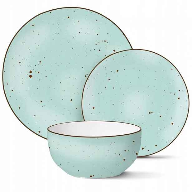 Komplet Porcelánová Sada Talířů Jídelní Servis Talíře 12 ks Vzor Gemma