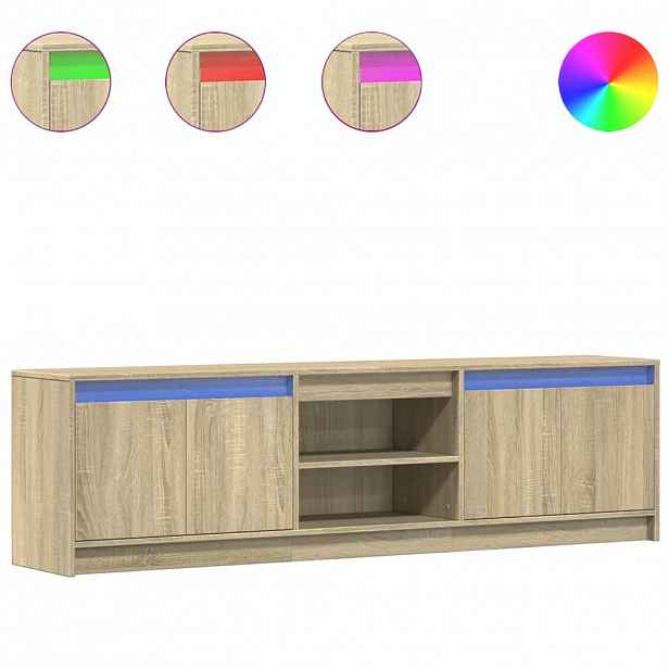 vidaXL TV skříňka s LED dub sonoma 180 x 34 x 50 cm kompozitní dřevo