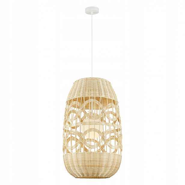 Závěsná lampa Arona Abažur Hnědá 1xE14 40x165 cm Stropní Svítidlo do obývacího pokoje