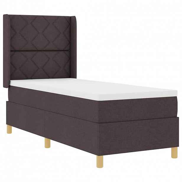 vidaXL Postel s boxspringem s LED pásky Hnědá 80 x 200 cm textil