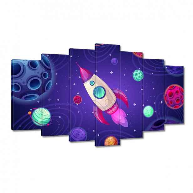 Obrazy 140x80 Vesmírná raketa pro chlapce
