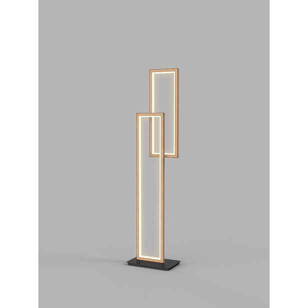 Podlahová lampa Pescara – Moderní design v barvě dřeva a černé