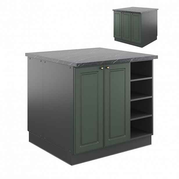 Vicco KUCHYŇSKÝ OSTROV Fame-Line Zeleno-zlatá Country House/Anthracite 90 cm bez pracovní desky