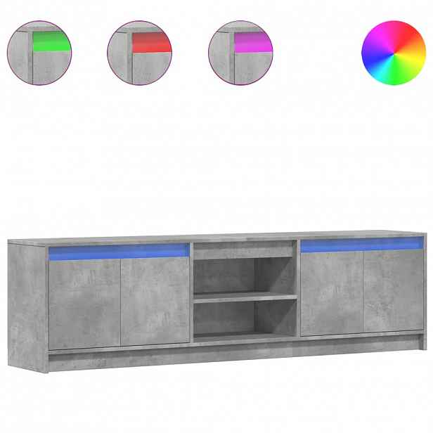 vidaXL TV skříňka s LED betonově šedá 180x34x50 cm kompozitní dřevo