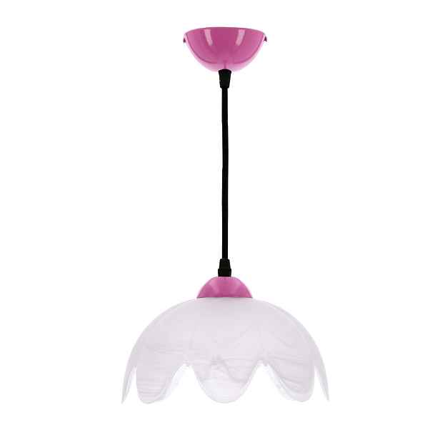 Závěsná lampa COLORI malinovo bílé stínidlo 1x60W E27 moderní dekorativní stropní svítidlo do obývacího pokoje a kuchyně energeticky úsporné