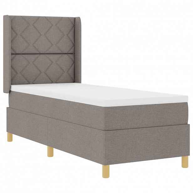 vidaXL Postel s boxspringem s LED pásky Taupe 80 x 200 cm textil