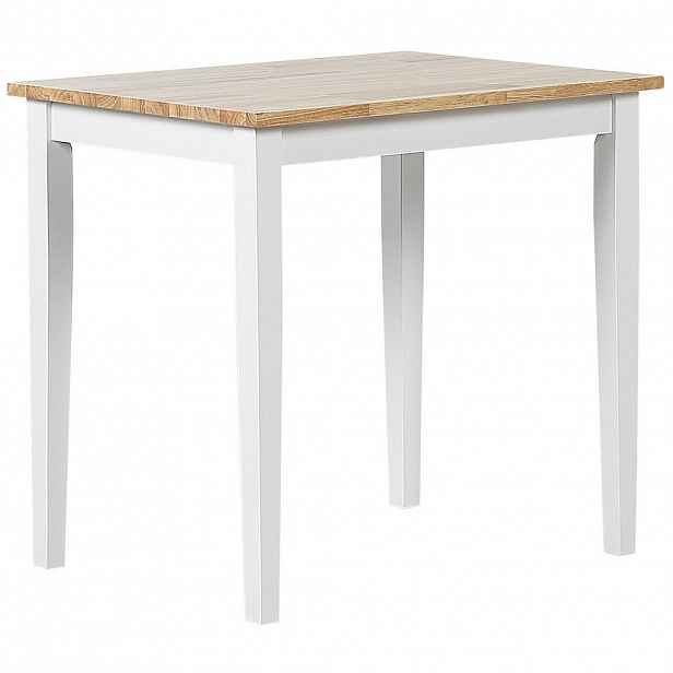Beliani JÍDELNÍ STŮL Dřevo světle hnědý/bílý 80/80 cm Battersby