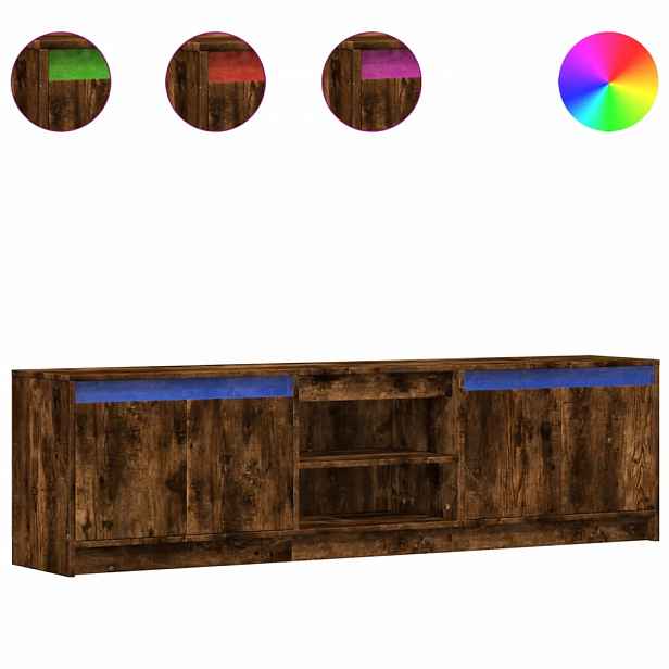 vidaXL TV skříňka s LED kouřový dub 180 x 34 x 50 cm kompozitní dřevo