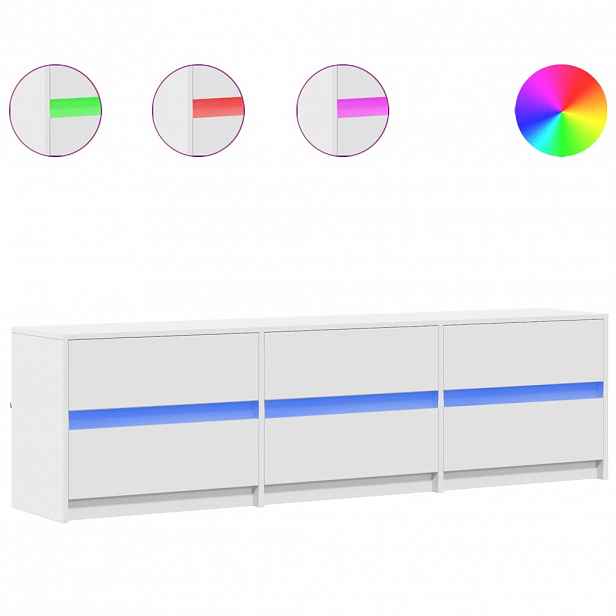 vidaXL TV skříňka s LED bílá 180 x 34 x 50 cm kompozitní dřevo