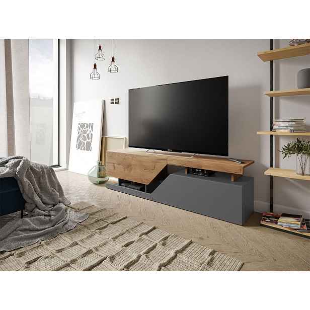 Moderní TV stolek Cemba, wotan/grafit