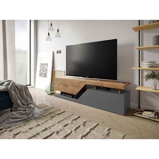 Moderní TV stolek Cemba, wotan/grafit
