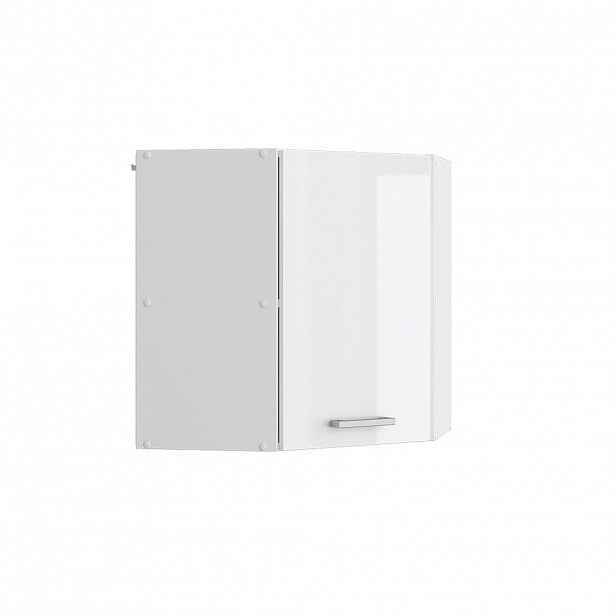 Vicco UNIVERZÁLNÍ NÁSTĚNNÁ SKŘÍŇKA R-Line Bílá vysoký lesk 57 cm Rohová nástěnná skříňka s dvířky