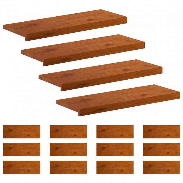 vidaXL Schodové nášlapy 16 ks 80 x 25 x 2 cm Hnědá