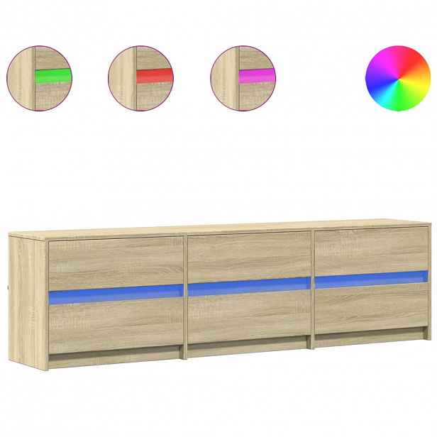 vidaXL TV skříňka s LED dub sonoma 180 x 34 x 50 cm kompozitní dřevo