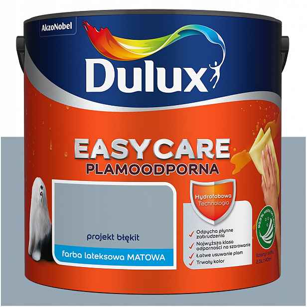 Barva na stěny stropu odolná proti skvrnám Dulux Easycare Projekt Světle Modrá 2,5L