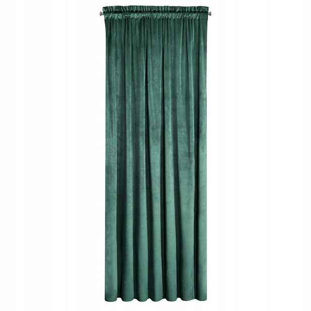 Závěs 140x300 tyrkysová tmavá velurová připravená na pásce Pierre Cardin