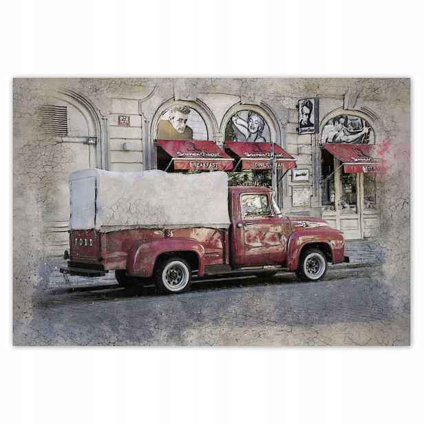 Plakáty 185x125 Červený PickUp z Usa