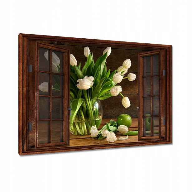 Obrazy 120x80 Bílé tulipány Desky