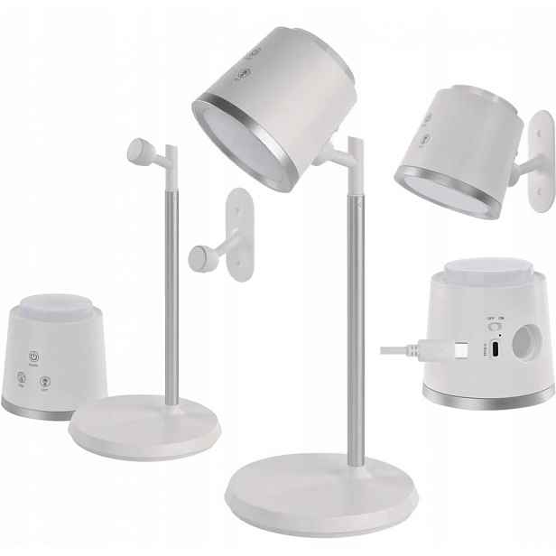 Led stolní lampa Abbie, nabíjecí, bílá