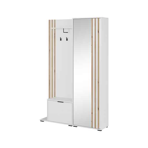 Piaski Předsíňová stěna Nelly 131 cm dub artisan/bílá