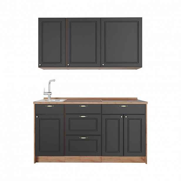 Vicco JEDNOTKOVÁ KUCHYNĚ Fame-Line, Anthrazit-Gold Landhaus/Zlatý mocný dub, 150 cm, PD Dub