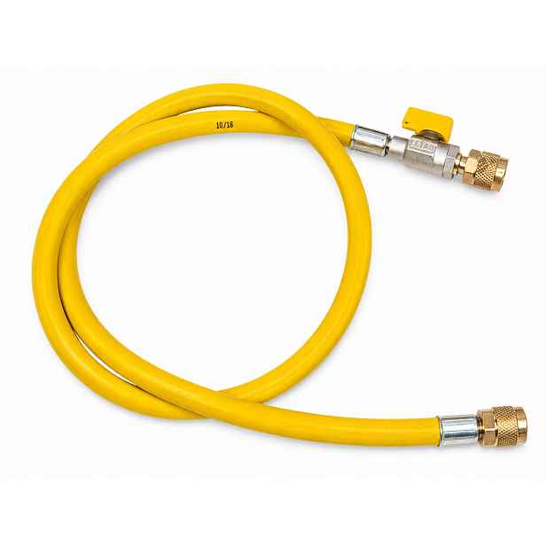 Servisní Hadice Žlutá 150 CM 1/4" S Uzavíracím Ventilem Refco CA-CL-60-Y
